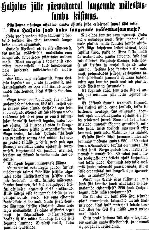 "Virumaa Teataja" 4.01.1930