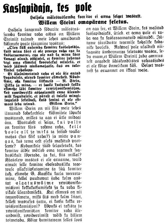 "Virumaa Teataja" 9.01.1934