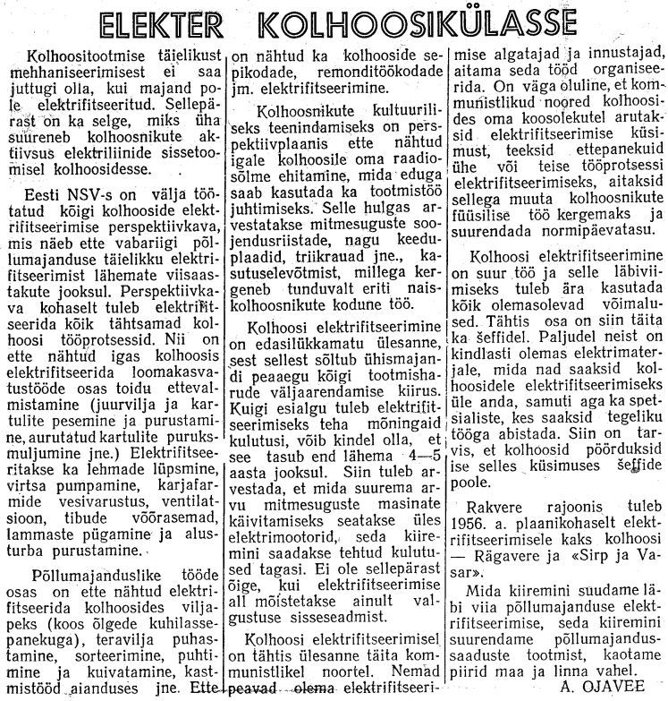 „Punane Täht“ 31.01.1956