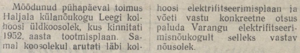 „Tee Kommunismile“ 27.03.1952