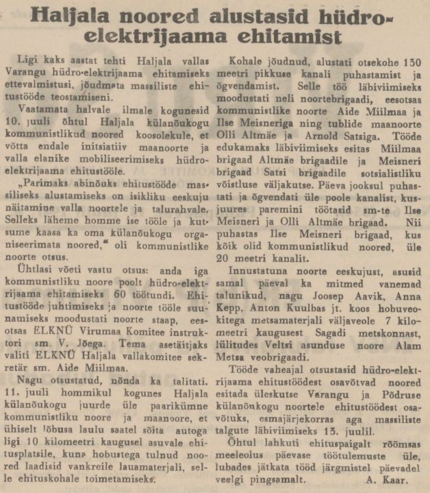 „Viru Sõna“ 13.07.1947