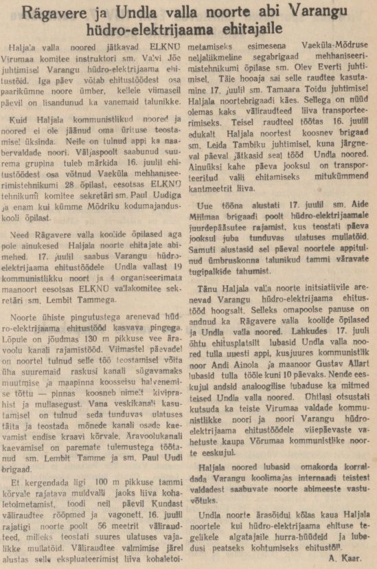 „Viru Sõna“  20.07.1947