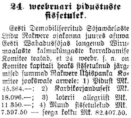 Virulane, 28.02.1925