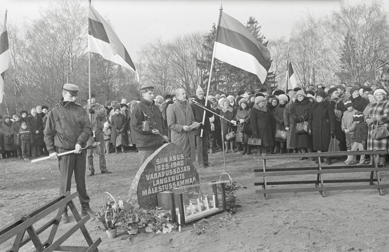 Mälestuskivi avamine Ausambamäel Rakveres. Kõneleb Jüri Peinar. RM Fn 1543:63, Virumaa Muuseumid SA, http://www.muis.ee/museaalview/2103030. 