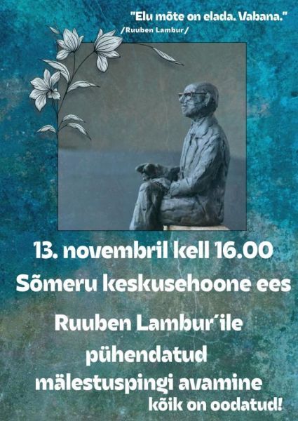 Ruuben Lamburi mälestuspingi avamise plakat